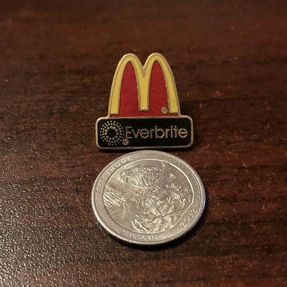 McDonald’s Golden Arches Everbrite Employee Lapel Hat Pin - Picture 2 of 3